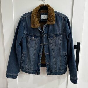 Goodfellow & Co Men’s Sherpa Lined Denim Trucker Jacket Blue Small